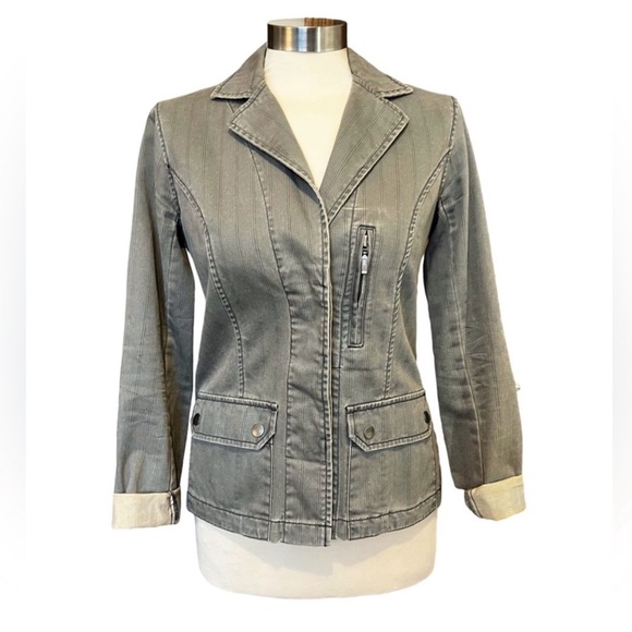 Vintage Urban Outfitters faded army green tan button Jacket Y2K women’s small - Picture 7 of 7